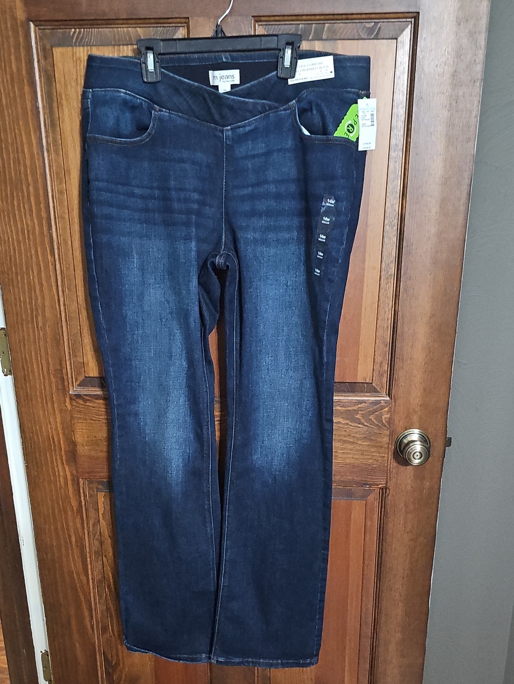 NEW M Jeans By Maurices Dark Blue V-Waist Jeans Size 14W